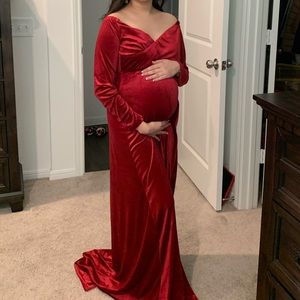Maternity Burgundy long dress